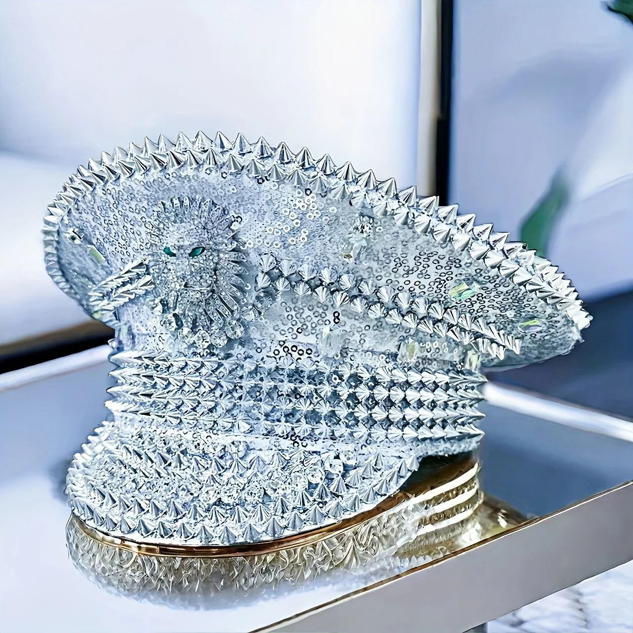 Silver Lion Festival Captain Hat – Bold Handmade Majesty by Glovia Headwear