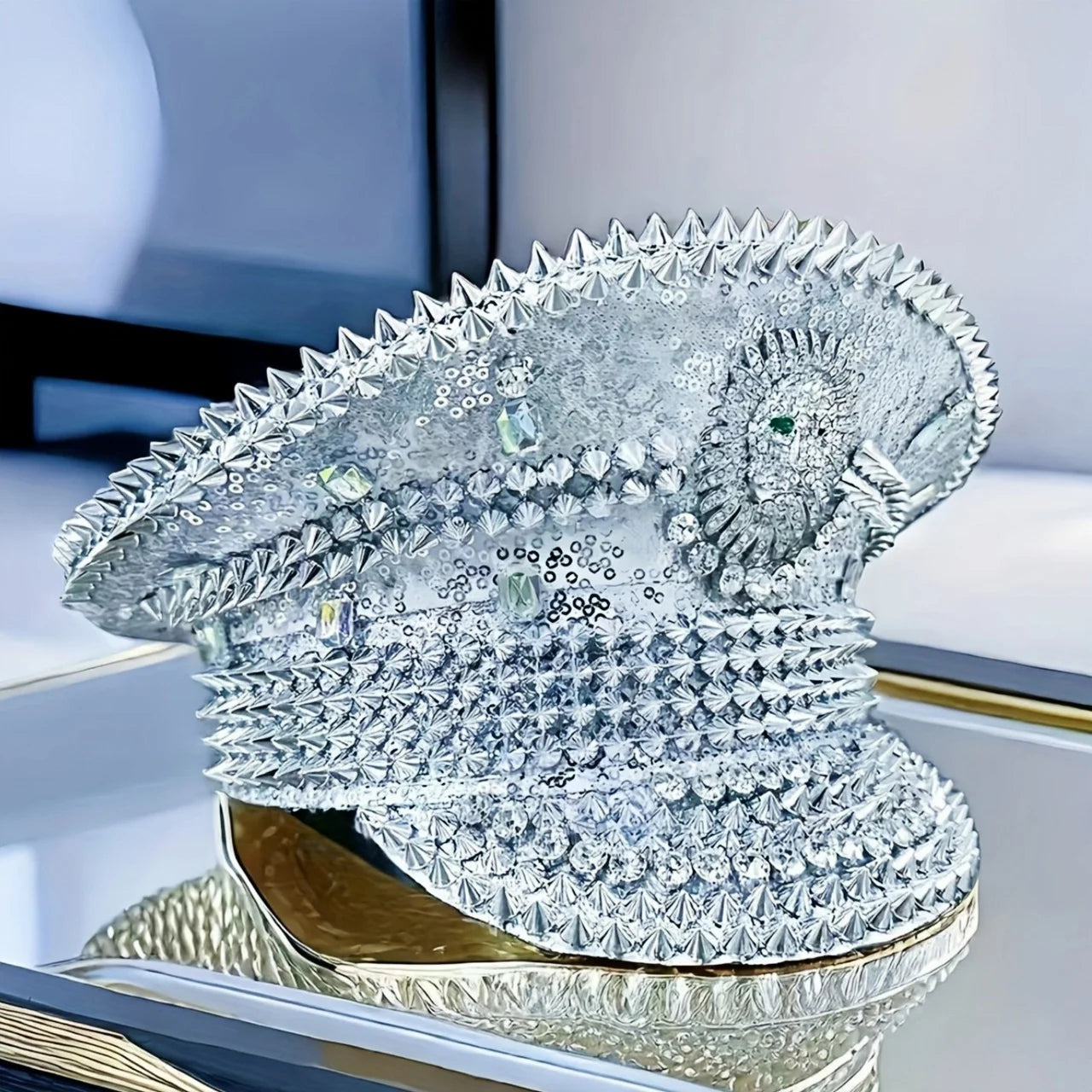 Silver Lion Festival Captain Hat – Bold Handmade Majesty by Glovia Headwear