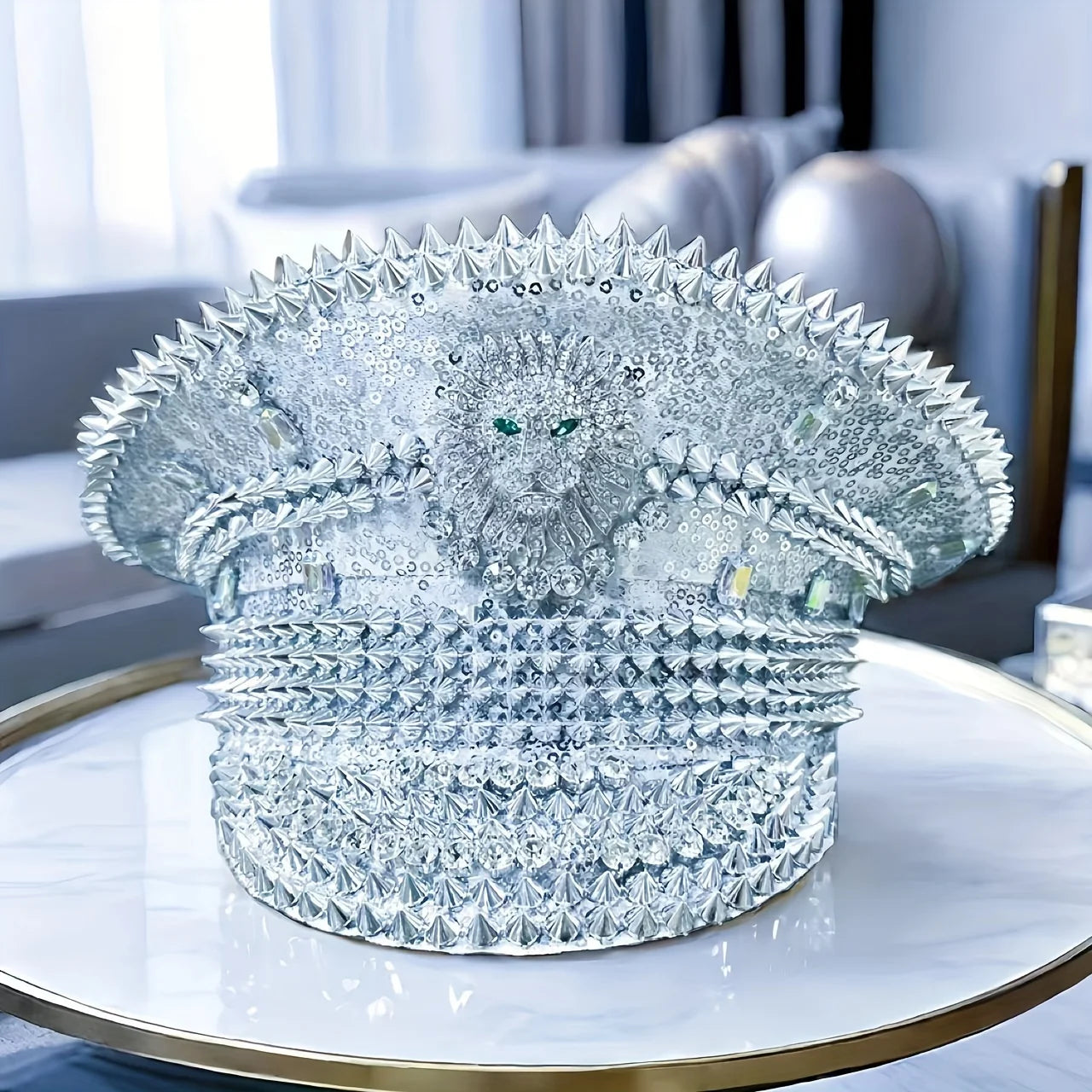 Silver Lion Festival Captain Hat – Bold Handmade Majesty by Glovia Headwear