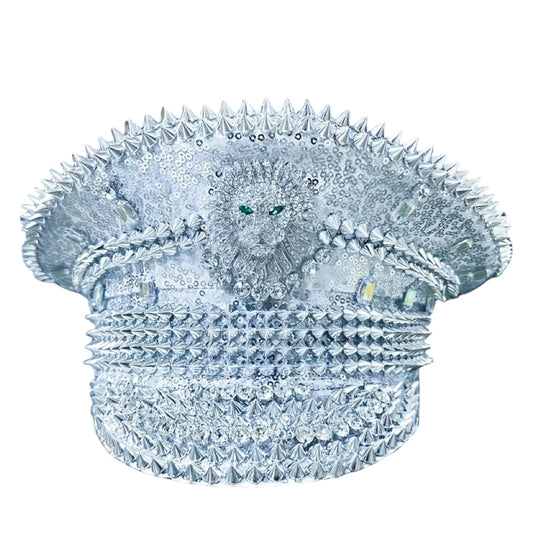 Silver Lion Festival Captain Hat – Bold Handmade Majesty by Glovia Headwear